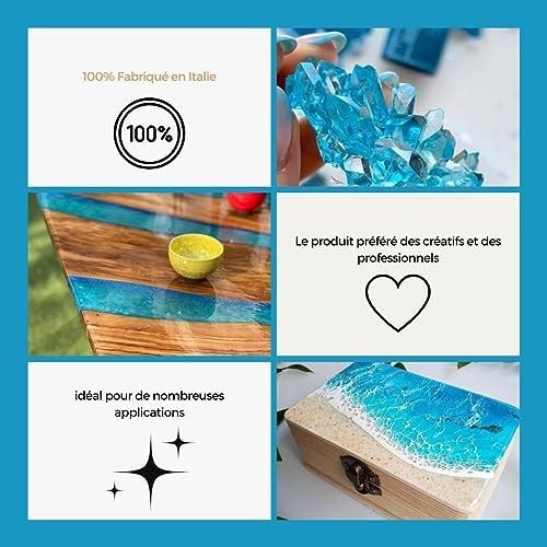 Résine Époxy Ultra Transparente 1.6kg Haute Performance pour Table Rivière, Bijoux et Créations Artistiques